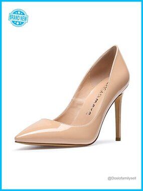 Womens Pointed Toe Slip-On Stiletto Pumps 4 Inch High Heels Formal Dress Shoes